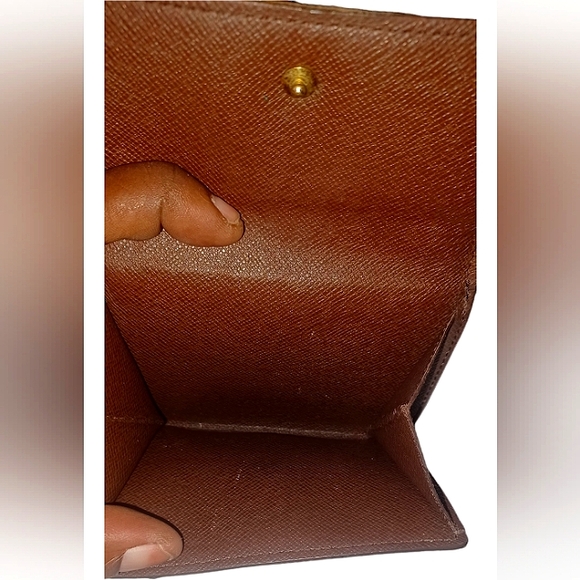 LOUIS VUITTON DAMIER EBENE MONOGRAM CANVAS LEATHER WALLET EUC - Picture 6 of 15